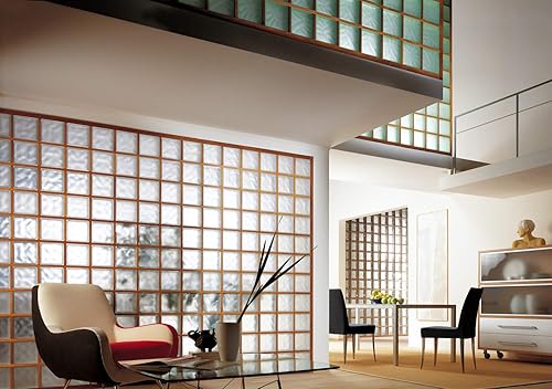 Vetromattone Liscio Satinato 2 lati Neutro Liscio Privacy 2L cm. 19x19x8-6 pezzi - Honorern