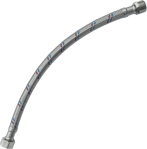 C51087 - Tubo di alimentazione sanitaria 600mm 3/8'' maschio/femmina - raccordo flessibile per rubinetti/bagno/cucina - flessibile di collegamento - Honorern
