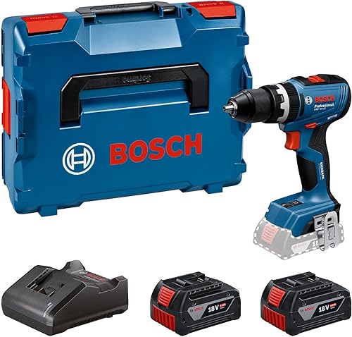 Bosch Professional 18V System Trapano-avvitatore a batteria GSB 18V-65 (incl. 2x GBA 2.0Ah, caricabatteria GAL 18V-40, 1 set avvitatori CA, L-Case) - Honorern