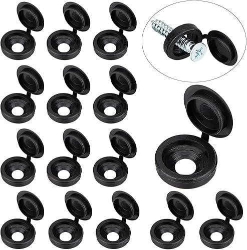 150PZ Coprivite Incernierati In Plastica Tappi per Viti Da 5.5mm Tappi A Scatto per Persiane Pieghevoli Coperture Decorative per Rondelle Ribaltabili per Coprire Teste di Viti Marrone Cocco - Honorern