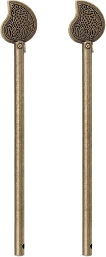 eMagTech 2 perni di bloccaggio in bronzo retrò, stile cinese, a forma di foglia, per armadietti, porte, cassetti, porte, armadi, scarpiere (11 mm) - Honorern