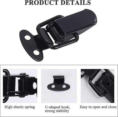 12 Pezzi Chiavistello a Leva in Acciaio Inossidabile, Fermaglio a Molla, Chiavistello a Molla a Leva, Fermaglio Chiusura a Leva, per Cassetti, Armadi, Casseforti, Scatole, Valigie - Honorern