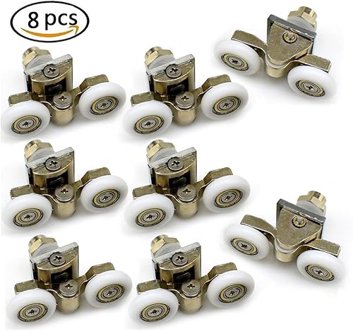 Set di 8 rotelle per porta della doccia, 23 mm, parti di ricambio per bagno - Honorern