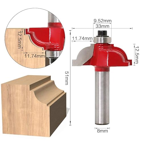 WSOOX 8mm gambo classico romano Ogee rifinitura romana router fresatura architettonica fresatrice per fresatura classica - Honorern