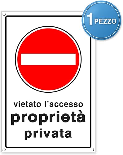 Cartello proprietà privata - Cartelli vietato l'accesso – Divieto! Non entrare! - Plastica (20x30 cm) (2 Pezzi Cartello Proprietà Privata) - Honorern
