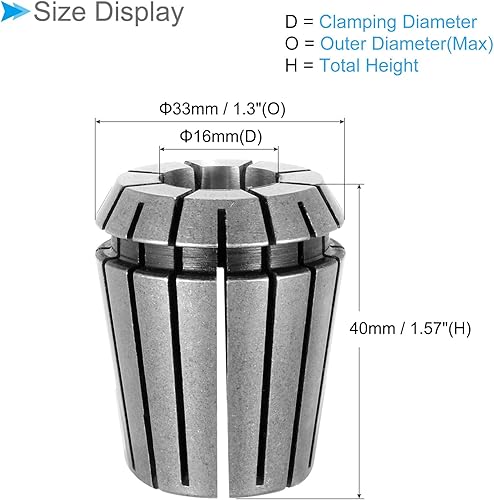 Mandrino a Pinze a Molla, Pinze a Molla Er-32 con Diametro di Serraggio di 16mm, Acciaio 40Cr, Mandrino Smontabile Comodo - (Applicazioni: per Macchine da Incisione Cnc) - Honorern