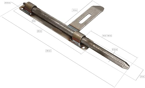 KOTARBAU® Chiavistello in ferro battuto, 340 mm, per verniciare o saldare - Honorern