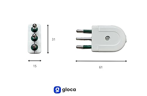 Set 5 Spine Volanti 10A 2P+T Bianca Maschio Standard Italiano 250V - Honorern