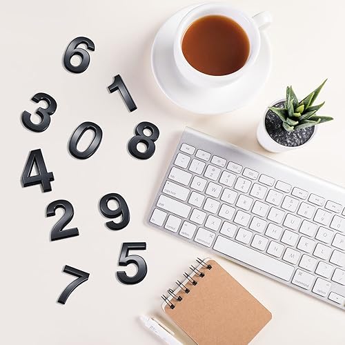 numero casella postale, adesivo impermeabile, numero indirizzo, 10 (da 0 a 9) numeri per porte, appartamenti, armadietti, cassette postali (nero) - Honorern