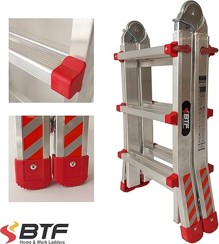 Set di 4 piedini in gomma per scale articolate telescopiche | piedini in gomma per scale articolate telscope BTF, profilo di montante 75 x 30 mm. - Honorern