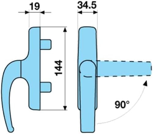 CREMONESE PER INTERNO MANIGLIA PER PORTE IN ALLUMINIO CREMONESE ADATTA A TUTTE LE PORTE INTERNE VERSATILE DESIGN MODERNO (Nero) - Honorern