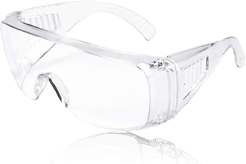 Occhiali Protettivi da Lavoro,Anti-Appannamento e Anti-Graffio Occhiali di Sicurezza Trasparenti per Laboratorio Chimica Esterno e Lavoro Protezione Anti-Urto Antipolvere e Anti-Spruzzo - Honorern