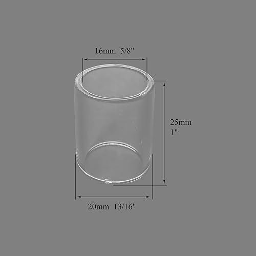 RIVERWELD Coppe TIG n. 10 in vetro Pyrex isolato (orifizio da 16,0 mm) con ugello in quarzo trasparente per risparmio gas per SR WP 9 17 18 20 25 26 Torcia di saldatura TIG 14 pezzi - Honorern