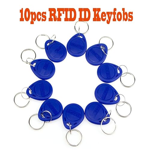 EM4100, TK4100, targhette portachiavi con RFID da 125 KHz, in sola lettura, Controllo di Accesso Carta Chiave Prossimità Key fobs, 10 pezzi, blu - Honorern