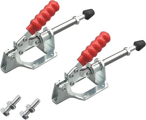 2 Pezzi Grandi Morsetti a Barra di Spinta con Vite di Ricambio, Morsetto a Ginocchiera Rapido Morsetto di Serraggio Regolabile Orizzontale Morsetti da Falegname 136 KG per Modellismo Carpenteria - Honorern
