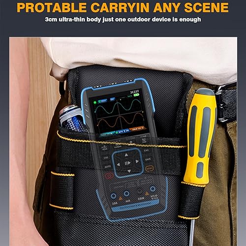 Oscilloscopio Digitale,Oscilloscopio Portatile 3 in 1 Multimetro 9999 Conteggi Elettronica Automobile Tester Strumento Elettrico,Larghezza di Banda 10 MHz Frequenza di Campionamento 50 MSa/s - Honorern