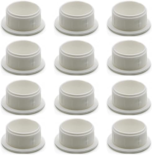 12 tappi di copertura in bianco | 24 x 20 | Foro Ø 20 mm, copertura tubo in polietilene di alta qualità, tappi di copertura, tappo, tappo cieco, tappo di chiusura - Honorern
