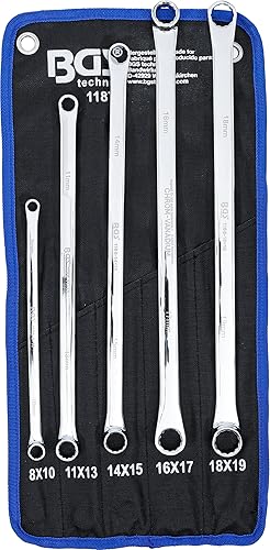 Juego de llaves de estrella dobles | extra largas | 8-19 mm | 5 piezas - Honorern