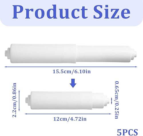 5 Pezzi Porta Carta Igienica, Portarotoli in Plastica, Rulli Porta Carta Igienica, Supporti per Carta Igienica, con Molla per Rotolo di Carta Igienica, Porta Rotoli Carta Igienica da Parete - Honorern