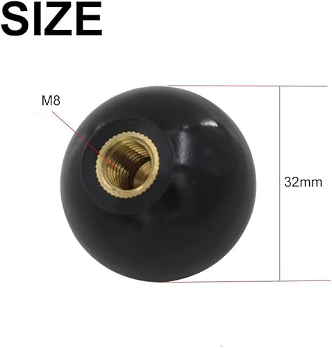 Manopola a Leva Sferica,Palla in Bachelite,Pomello a Leva in Bachelite a Sfera Rotonda,Maniglia Arrotondata 8 Pezzi M8x32mm Tokaneit - Honorern