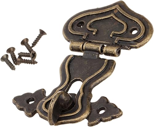 Mgoodoo 1 scatola a forma di cuore in bronzo anticato, con viti di fissaggio per cassetti, armadio, portagioie in legno, bagagliaio, hardware – 63 x 47 mm - Honorern