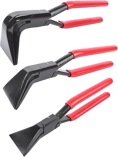 Set di pinze Pieghevoli per lamiere 3 Pezzi Dritti 0°, 45° e 90°, Lunghezza Circa 300 mm, Acciaio al Carbonio Nero Brunito, Rosso - Honorern