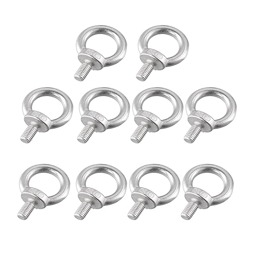 10 Pezzi Bullone Occhiello, Occhiello Vite ad, Bullone a Occhiello M6, Bullone ad Occhiello Acciaio Inossidabile 304, Bullone per Sollevamento, per Esterni Casa Sollevamento Fissaggio (M6X10) - Honorern