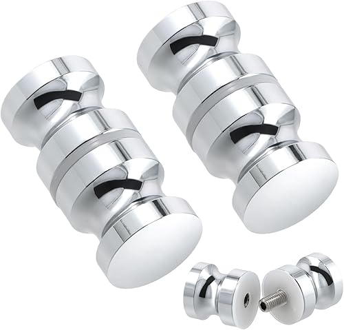 2 Pezzi Maniglia di Porta della Doccia, Maniglie per Porte Maniglia Per Porta Rotonda Pomolo per Porte Vetro in Lega di Alluminio Pomolo Per Porte Vetro per Cucina Bagno Casa Hotel (30mm) - Honorern