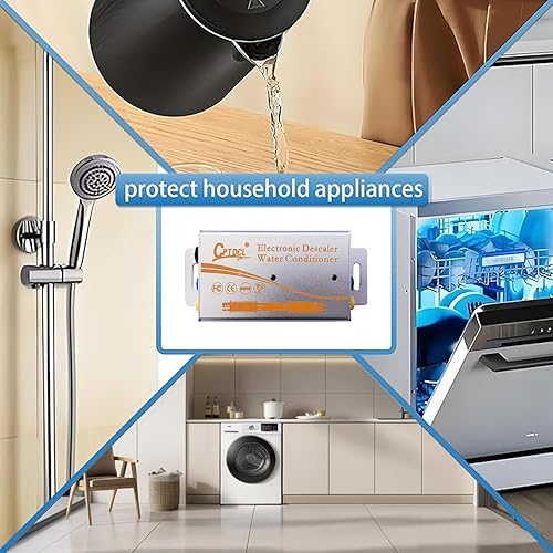 Sistema disincrostante elettronico dell'acqua, disincrostante senza sale, condizionatore di acqua dura per ridurre l'accumulo di incrostazioni, per tutti i tipi di tubi idraulici (Argento) - Honorern