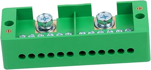 Morsettiera di Distribuzione Dell'alimentazione 2 in 4/6/8/12 Connettore a Filo Morsettiera Universale Facile Da Installare Morsettiera per Scatola di, 2 in 12 verde - Honorern