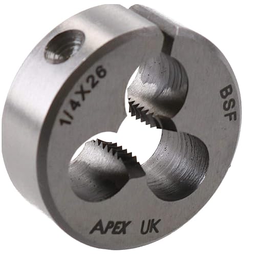 1/4' x 26 BSF 25mm Filiera circolare 1' in acciaio al carbonio Tagliafilo BSF - Honorern