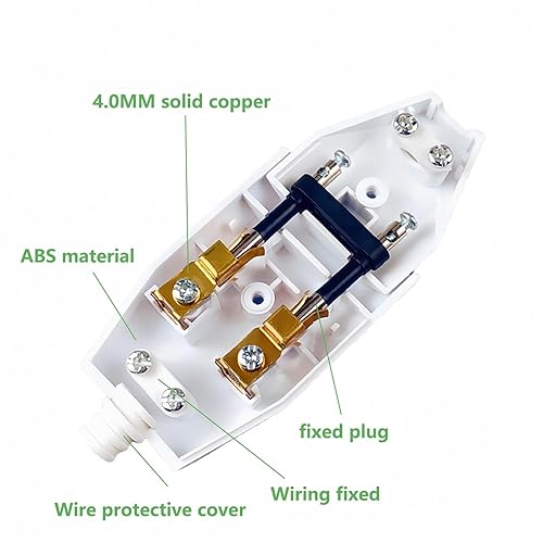 4 pezzi Frizione Europea Piatta, Frizione Schuko Piatta 250V/2,5A, Spina Europea Piatta per Spina Schuko Piatta (Bianco ) - Honorern