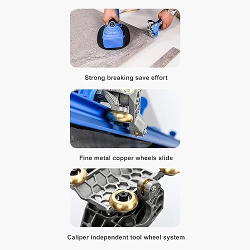 Tagliapiastrelle Portatile, Tagliapiastrelle in Ceramica con Coltello a Spinta in Lega di Alluminio e Magal, Portatile per Lastre di Roccia - Honorern