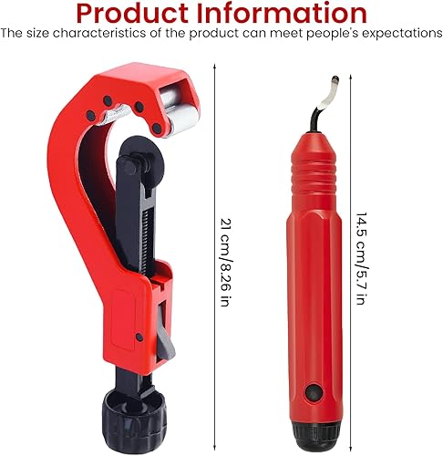 Tagliatubi da 14 a 65 mm, tagliatubi in acciaio inox, tagliatubi con sbavatrice per tagliare acciaio inox sottile, tubi in acciaio inox, alluminio, plastica - Honorern