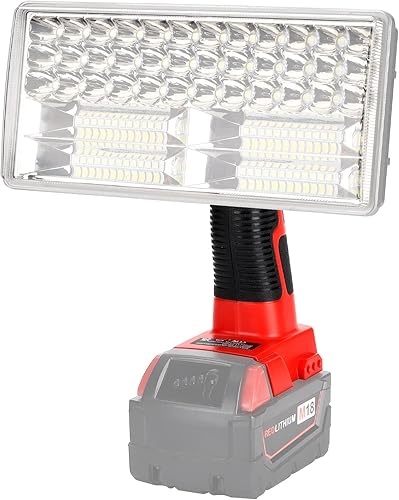Lampada a LED senza fili da 4200 lm, compatibile con batteria al litio Milwaukee M18, 18 V, luce da lavoro per campeggio, riparazione auto, emergenza e illuminazione in cantiere - Honorern