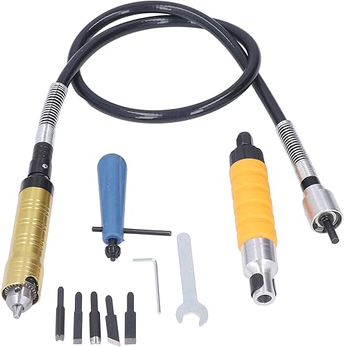 Attacco per Albero Flessibile, 10 Pezzi Adattatore per Adattatore per Albero Flessibile Chiave per Mandrino a Prolunga Flessibile 5 Tipi di Teste di Taglio per Trapano Elettrico, Utensili Rotanti - Honorern