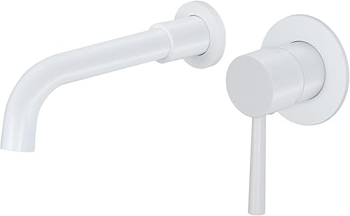 PHASAT Rubinetto per Lavabo a Muro,Miscelatore Lavabo 2 Fori a Muro, Rubinetto Bagno Lavabo a Parete in Ottone, Rubinetti Lavello Girevole 360°，Oro PTBB06LG - Honorern