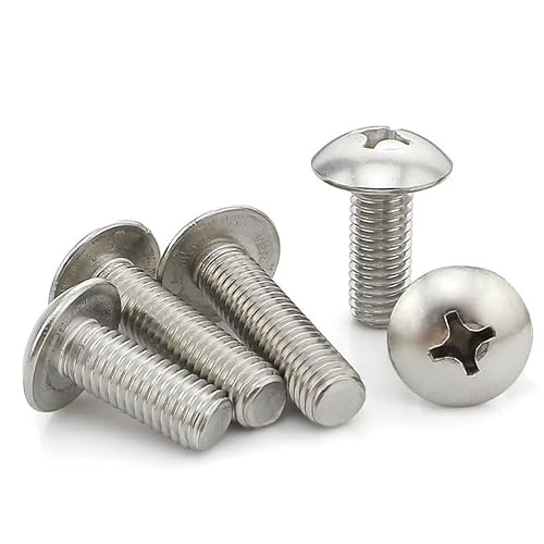 Viti a Macchina a Croce Acciaio Inox Viti a Testa Tonda Testa di Fungo Bulloni M5x20mm (20 Pezzi) - Honorern