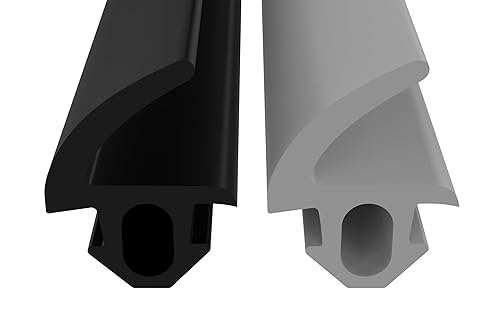 Guarnizione per finestre per sistemi di finestre, guarnizione per vetri per esterni e interni, in plastica e alluminio (nero, 10 m) - Honorern