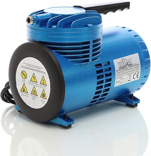 Wiltec Compressore per aerografo AS06 con membrana, silenzioso e oil free 3,5 bar - Honorern