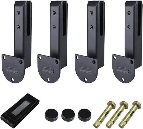 Morsetti per Ringhiere in Acciaio Inossidabile per Impieghi Gravosi con Montaggio Laterale Nero Morsetti per Pavimenti in Vetro per Recinzioni per Piscine,18 Pieces - Honorern