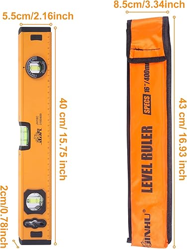 Livelle a Bolla Magnetica 30 cm Siumir Livelle a Bolla con 3 Livelle per Misurare 180°, 90°, 45° - Honorern