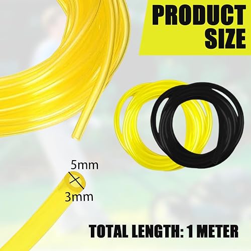 6 Pezzi 1m tubi per carburante, tubo benzina, Tubo di benzina di alta qualità,3 x 5 mm,per motoseghe, soffianti, idropulitrici,tagliabordi e soffiatore - Honorern