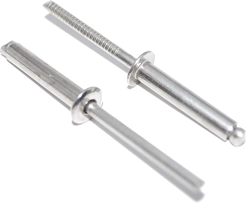 Rivetti ciechi, 6 x 25 mm, 25 pezzi, in acciaio inox A2 (V2A) con testa piatta, forma A, rivetti a pop-up DIN 7337 - ISO 15983 - Honorern