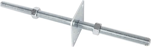 Base per Ancoraggio Asta Filettata Regolabile 160 x 500 mm M24, Base a Colonna, per Calcestruzzo, Regolabile, Lamiera, Colore Argento, 1 pezzo - Honorern
