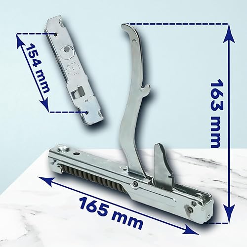 Kit 2 Cerniere Forno con Due Portarulli - Lunghezza 165 mm Altezza 163 mm Interasse Fori 154 mm – CF0205 per Indesit per Ariston - Garanzia di 10 Anni - MONTERAL - Honorern