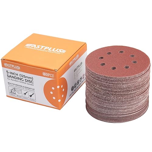 100 fogli di carta vetrata, 125 mm, 8 fori, 10 x 40/60/80/120/180/240/320/400/600/800, carta vetrata mista per levigatrice orbitale - Honorern