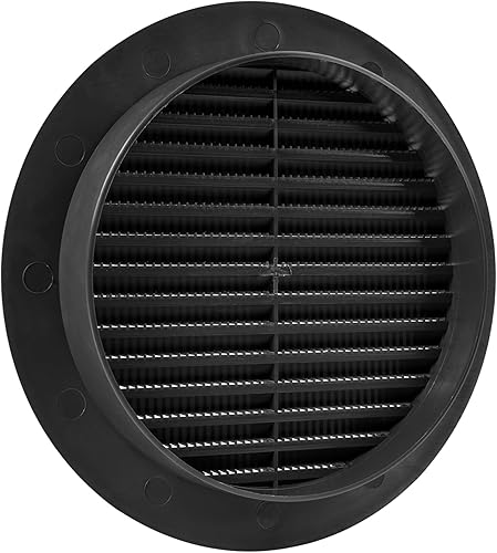 Copertura per intradosso nera da 15 cm/150 mm - Prese d'aria rotonde - Copertura per griglia - Zanzariera incorporata - Prese d'aria HVAC per bagno, ufficio domestico, cucina - Honorern