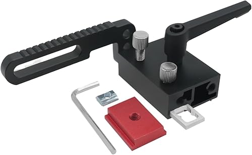 75 Tipo Fence Stop, MITER T Track Stop per la lavorazione del legno | Tipo regolabile di tipo 75 Alluminio Fence Manual Stop Block - Localizzatore a T bloccante per la lavorazione del legno - Honorern