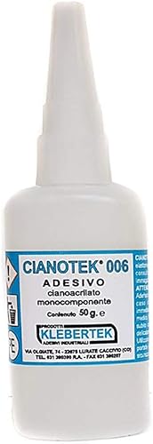 MG Lavorazione artigianale pelle e cuoio Colla cianoacrilica istantanea per plastica, gomma, vetro, metallo, Marca: Cianotek, Colore: Trasparente, Contenuto: 50 gr - Honorern